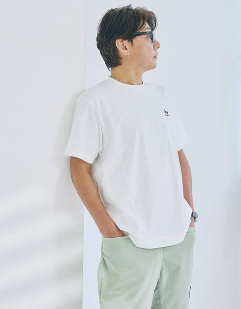 【メンズ】超撥水 お腹細見え PLAYFUL T-shirt(ワッペン半袖Tシャツ)