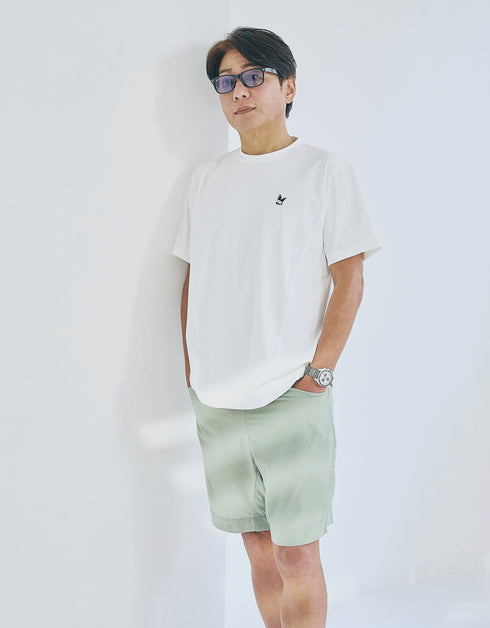 【メンズ】超撥水 お腹細見え PLAYFUL T-shirt(ワッペン半袖Tシャツ)