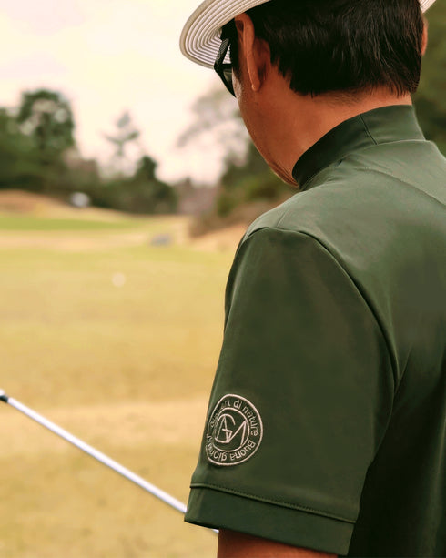 【メンズ】超撥水 お腹細身え ゴルフ モックネック 半袖 Tシャツ