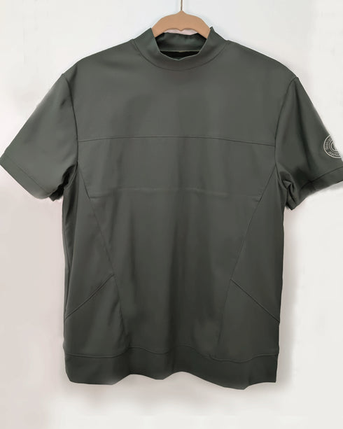 【メンズ】超撥水 お腹細身え ゴルフ モックネック 半袖 Tシャツ