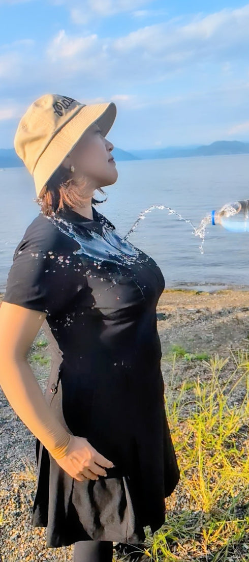 【ウィメンズ】超撥水 大きい胸 パーフェクトフィット・ゴルフ ワンピース(ショートパンツ付き)