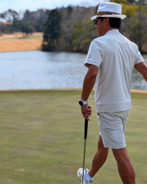 【メンズ】超撥水 お腹細身え ゴルフ モックネック 半袖 Tシャツ