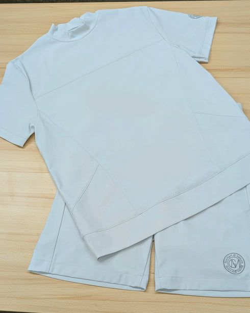 【メンズ】超撥水 お腹細身え ゴルフ モックネック 半袖 Tシャツ