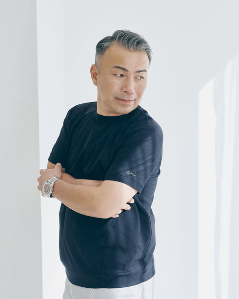 【メンズ】超撥水 お腹細見え Dress T-shirt(後ろ衿高半袖Tシャツ)